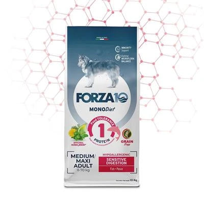 MANGIME SECCO CANI FORZA 10 DOG MEDIUM MAXI SENSITIVE DIGESTION PESCE KG 10