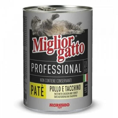 Cibo Umido Per Gatti MIGLIOR GATTO PATE' POLLO/TACCHINO 24 X GR 400