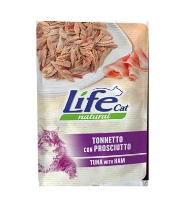 Cibo Umido Per Gatti LIFECAT BUSTE 30 X GR 70 TONNETTO/PROSCIUTTO