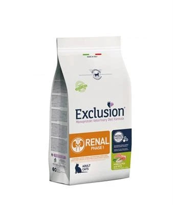 MANGIME SECCO PER GATTI EXCLUSION CAT RENAL FASE 1 MAIALE/PISELLI 300 GR