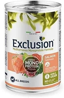 mangime umido per cani EXCLUSION MEDIT NOBLE UM SALMONE GR 400
