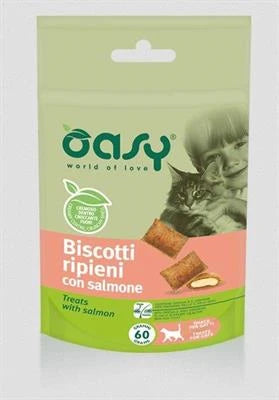 snack Per Gatti OASY CAT BISCOTTI RIPIENI SALMONE GR 60