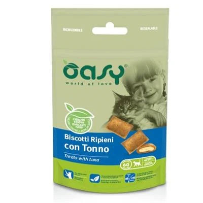 snack Per Gatti OASY CAT BISCOTTI RIPIENI TONNO GR 60