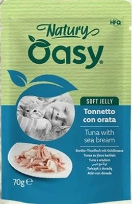 Cibo Umido Per Gatti OASY CAT NATURY BUSTE TONNETTO/ORATA 24 X GR 70