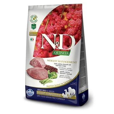 MANGIME SECCO PER CANI ND DOG QUINOA MINI WEIGHT MANAGEMENT AGNELLO/BROCCOLI/ASPAR. GR 800