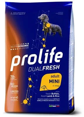 MANGIME SECCO PER CANI PROLIFE DOG DUAL MINI AGNELLO/BUFALO/RISO KG 7