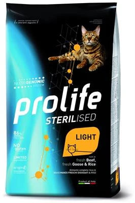 MANGIME SECCO PER GATTI PROLIFE CAT STERILIZED LIGHT OCA/MANZO/RISO GR 400