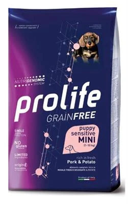 MANGIME SECCO PER CANI PROLIFE DOG GRAIN FREE MINI PUPPY MAIALE/PATATE KG 7