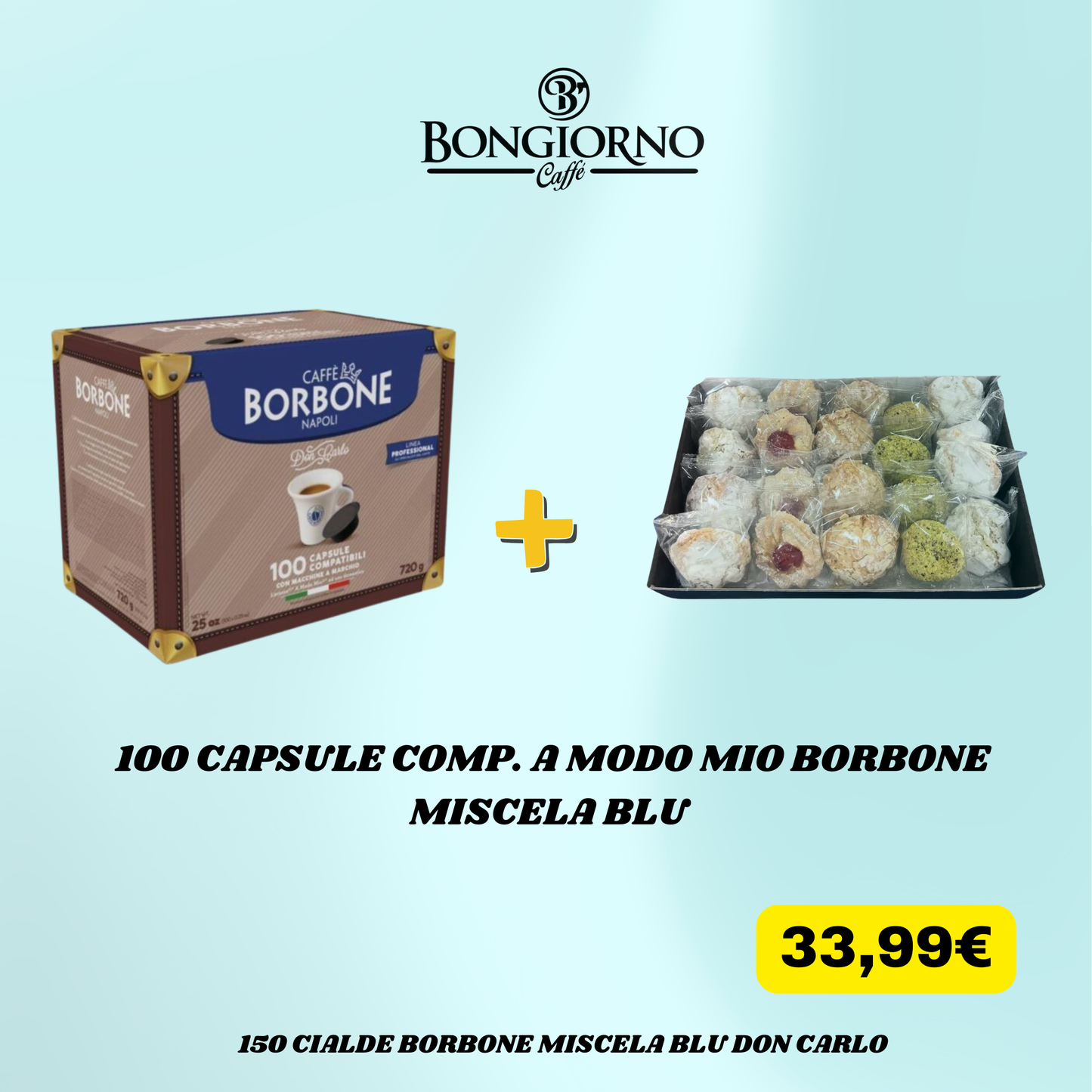 100 CAPSULE A MODO MIO LINEA BORBONE DON CARLO MISCELA BLU