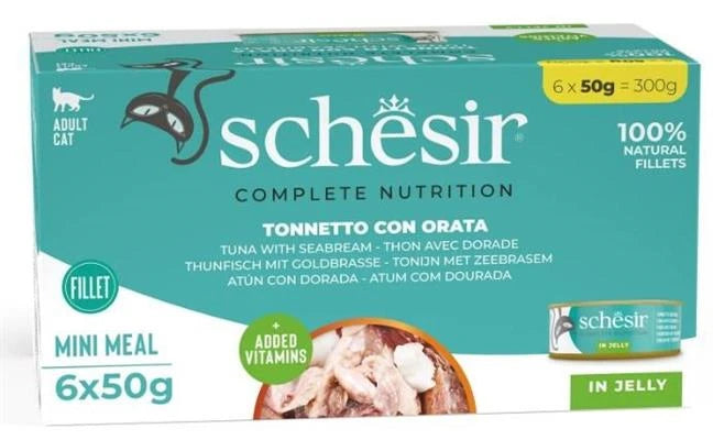 Cibo Umido Per Gatti SCHESIR CAT TONNO/ORATA 6 X GR 50
