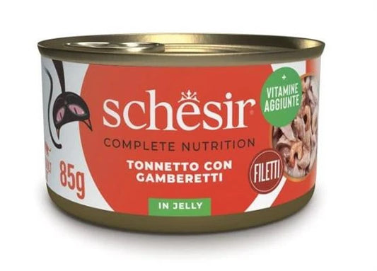 Cibo Umido Per Gatti SCHESIR CAT TONNO/GAMBERETTI GR 85