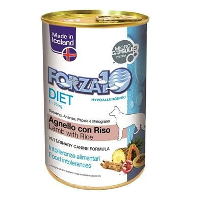 mangime umido per cani FORZA 10 DIET PATE' AGNELLO/RISO GR 400