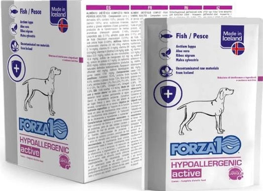 mangime umido per cani FORZA 10 DOG BUSTE HYPOALLERGENIC 12 X GR 100 PESCE