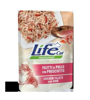 Cibo Umido Per Gatti LIFECAT BUSTE 30 X GR 70 POLLO/PROSCIUTTO