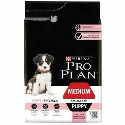 MANGIME SECCO  CANI PRO PLAN DOG MEDIUM PUPPY SENSITIVE SKIN KG 3