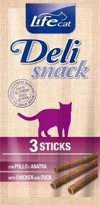 snack Per Gatti LIFECAT SNACK ANATRA/POLLO 3 STICK X GR 15