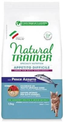 MANGIME SECCO PER GATTI TRAINER NATURAL CAT APPETITO DIFFICILE PESCE AZZURRO KG 1,5