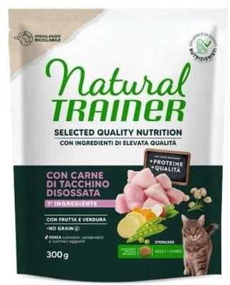 MANGIME SECCO PER GATTI TRAINER NAT SELECTED QUALITY CAT NO GRAIN STER TACCHINO GR 300