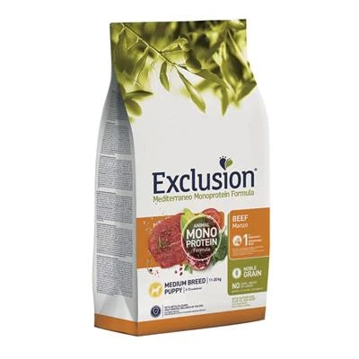MANGIME SECCO PER CANI EXCLUSION MEDIT NOBLE MEDIUM PUPPY MANZO 12 KG