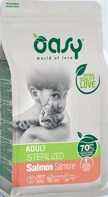 MANGIME SECCO PER GATTI OASY CAT STERILIZED SALMONE KG 1,5