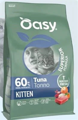 MANGIME SECCO PER GATTI OASY CAT SUPERIOR KITTEN TONNO KG 1,5