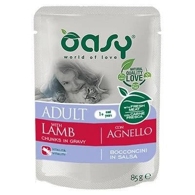 snack Per Gatti OASY CAT BOCCONI AGNELLO BUSTE 12 X GR 85