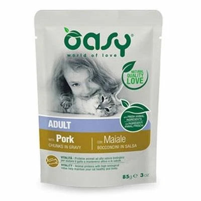 snack Per Gatti OASY CAT BOCCONI MAIALE BUSTE 12 X GR 85