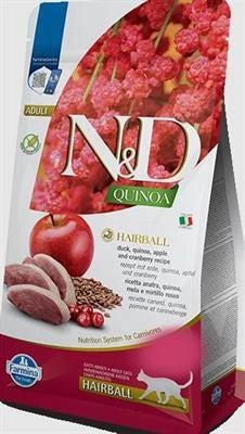 MANGIME SECCO PER GATTI ND CAT QUINOA HAIRBALL ANATRA/MELA GR 300