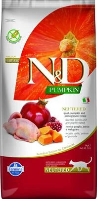 MANGIME SECCO PER GATTI ND CAT PUMPKIN NEUTERED QUAGLIA/MELOGRANO KG 5