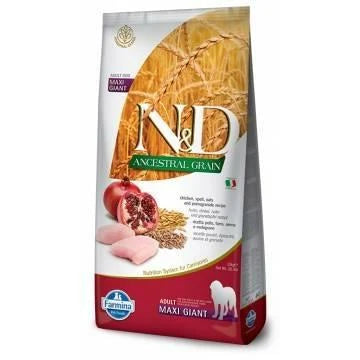 MANGIME SECCO PER CANI ND DOG ANCESTRAL MAXI GIANT POLLO/MELOGRANO KG 12