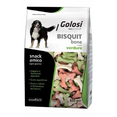 snack per Cani GOLOSI BISCOTTI BONE VERDURA GR 600