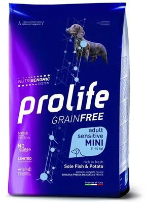 MANGIME SECCO PER CANI PROLIFE DOG GRAIN FREE MINI SOGLIOLA/PATATE KG 7