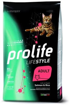 MANGIME SECCO PER GATTI PROLIFE CAT LIFESTYLE SALMONE/RISO GR 400