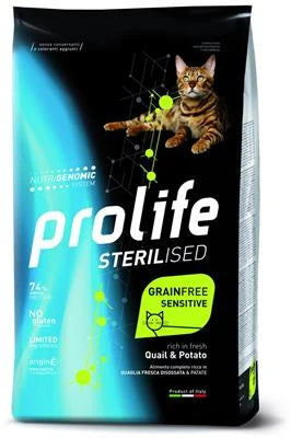 MANGIME SECCO PER GATTI PROLIFE CAT STERILIZED GF QUAGLIA/PATATE GR 400