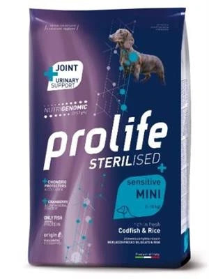 MANGIME SECCO PER CANI PROLIFE DOG STERILIZED SENSITIVE MINI MERLUZZO/RISO KG 7