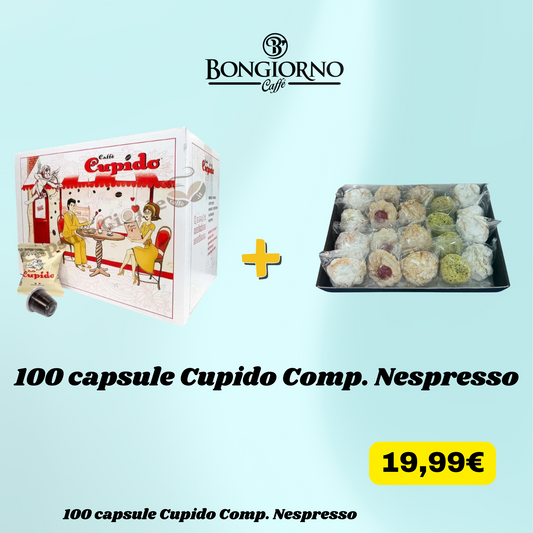 100 capsule Cupido Comp. Nespresso + dolci siciliani in omaggio