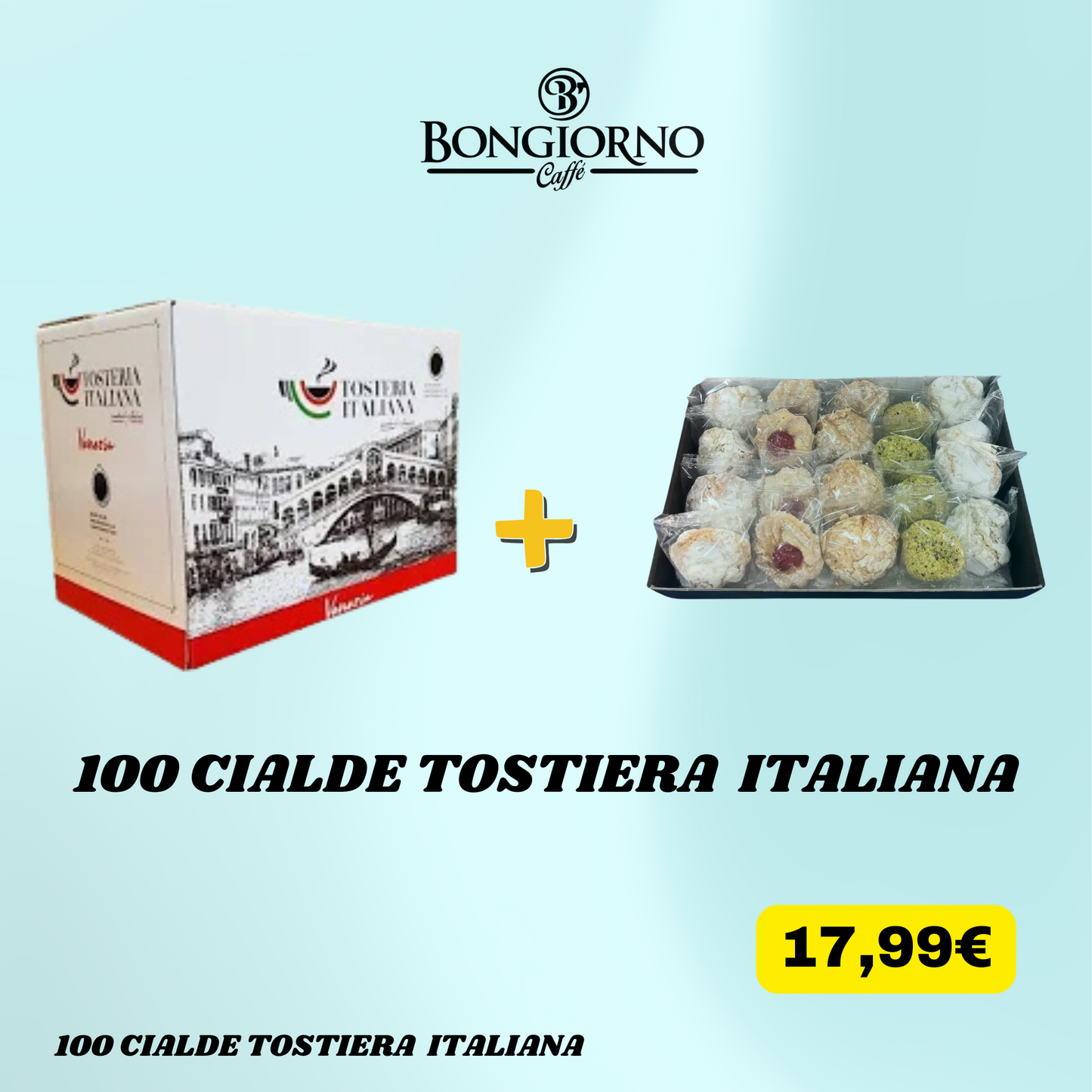 100 Cialde Tostiera Italiana Miscela Venezia +  Dolci Siciliani in Omaggio