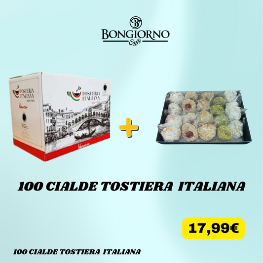 100 Cialde Tostiera Italiana Miscela Venezia +  Dolci Siciliani in Omaggio