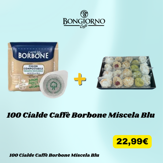100 Cialde Caffè Borbone Miscela Blu + Dolci Siciliani in Omaggio