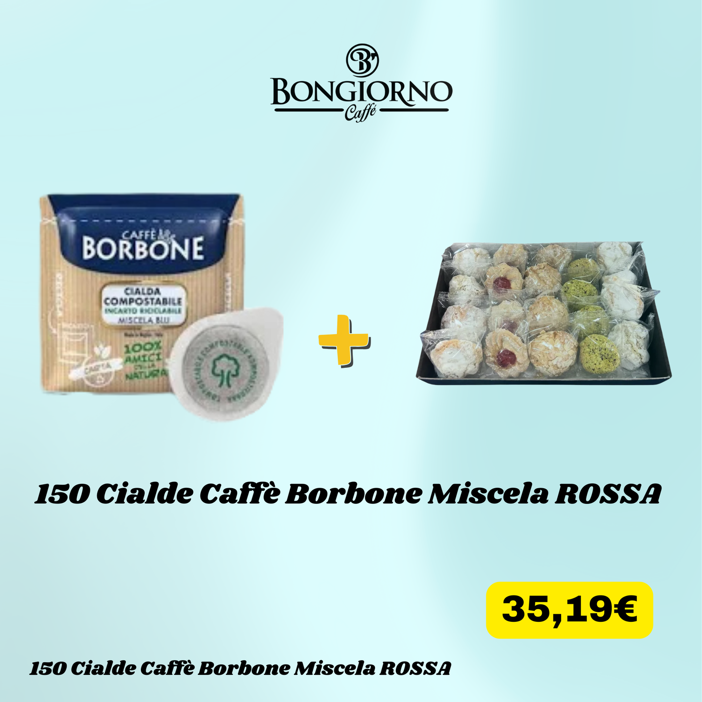 150 Cialde Caffè Borbone Miscela Blu + Dolci Siciliani in Omaggio