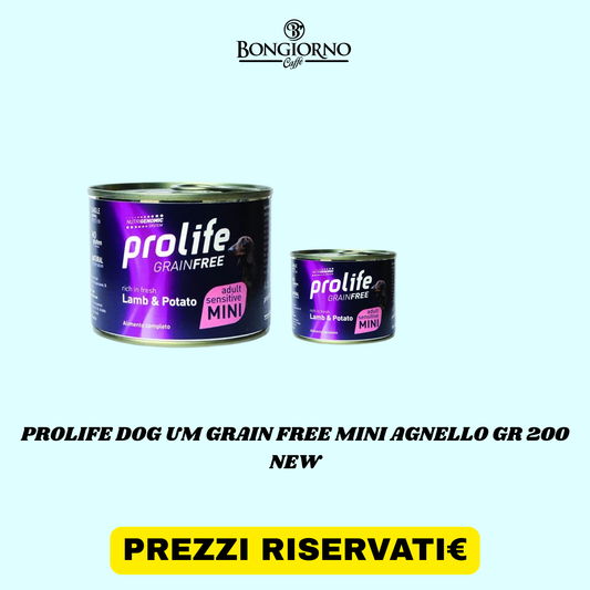 mangime umido per cani PROLIFE DOG UM GRAIN FREE MINI AGNELLO GR 200 NEW
