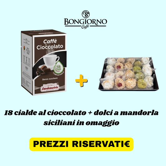 18 Cialde Sandemetrio – Caffè al Cioccolato + Omaggio Dolci Siciliani