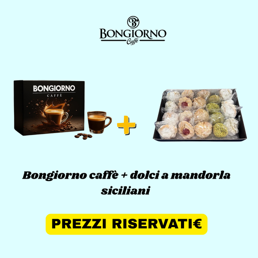 Bongiorno Caffè Qualità Oro – 100 Cialde + 10 Cialde Omaggio + Dolci Siciliani in Regalo