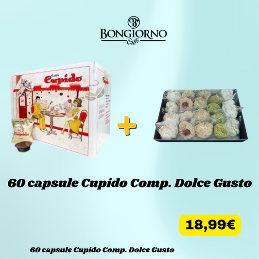 60 Capsule Cupido Compatibili Dolce Gusto® + Dolci Siciliani in Omaggio