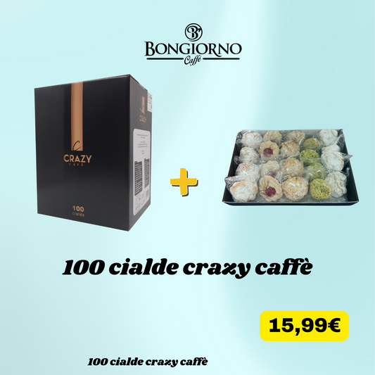 100 Cialde Crazy Caffè in Carta ESE 44mm + Dolci Siciliani in Pasta di Mandorla in Omaggio